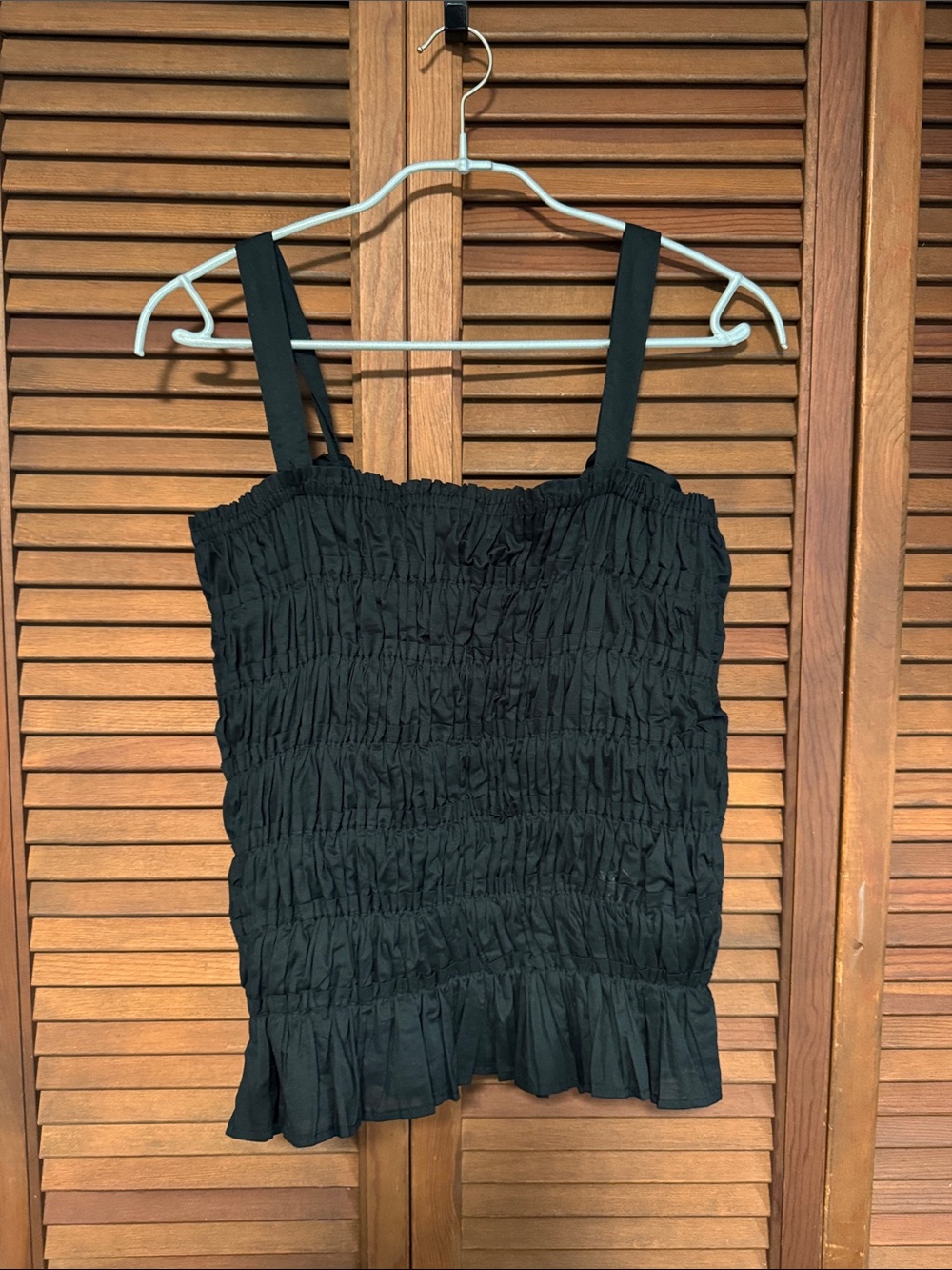 NWT Merlette Morgon Smocked Black Top Medium